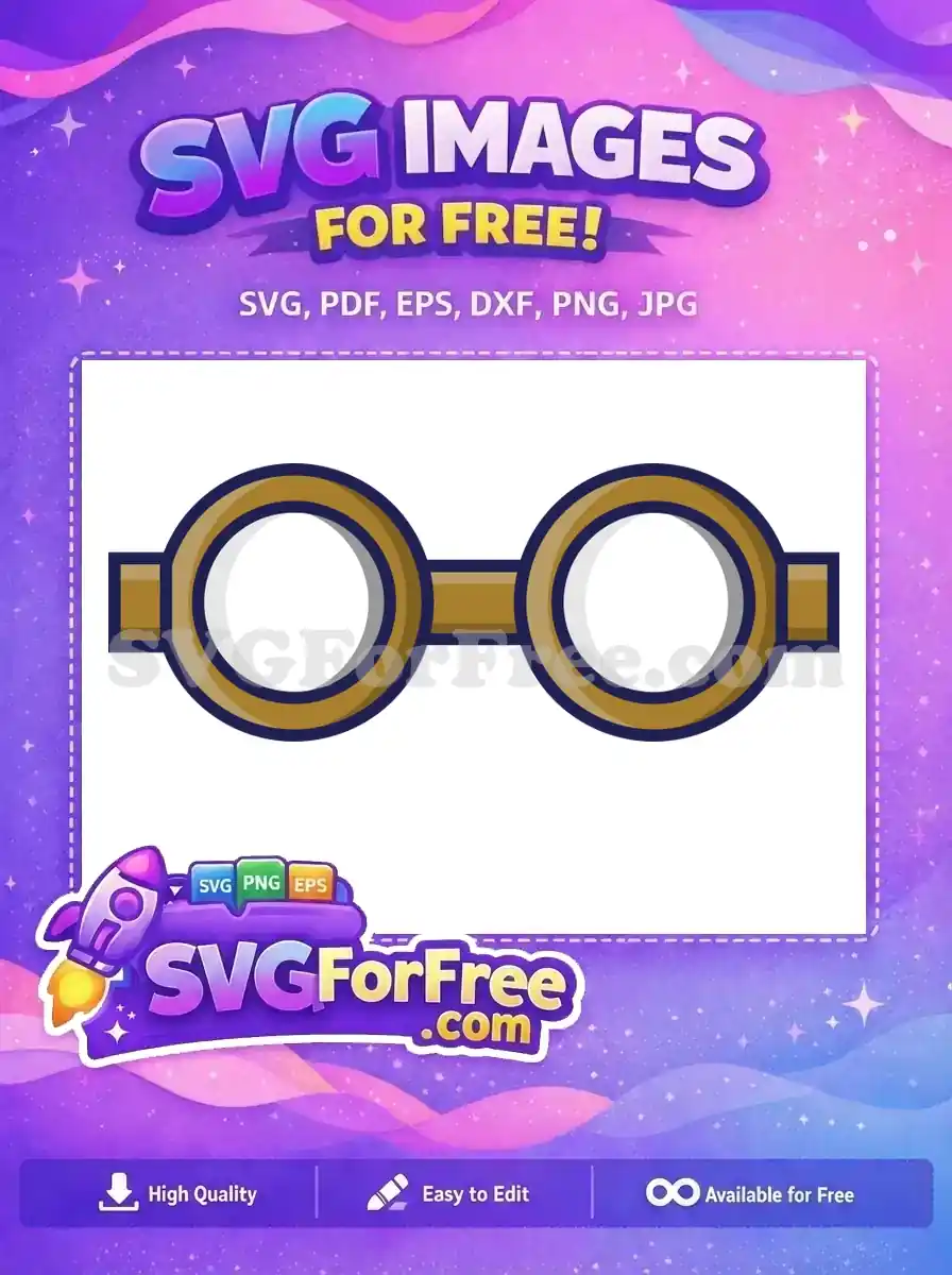 Free Round Gold Frame Free Harry Potter Glasses Free SVG