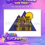 Free Hogwarts Castle Free Yellow Moon Harry Potter Free SVG - Instant Download