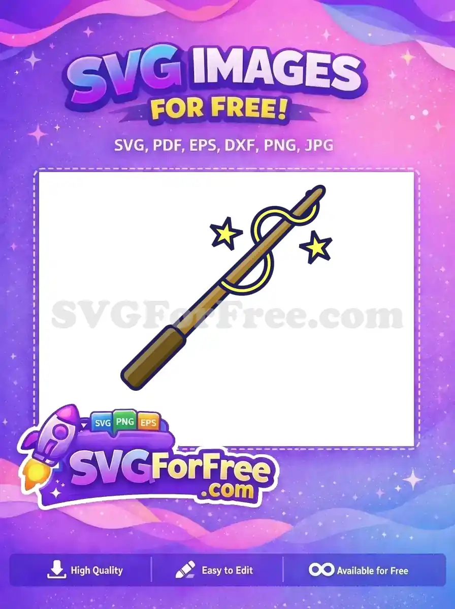 Free Wooden Wand Free Yellow Stars Harry Potter Free SVG 2