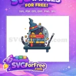 Free Whimsical Cat Free Wizard Hat Harry Potter Free SVG - Instant Download