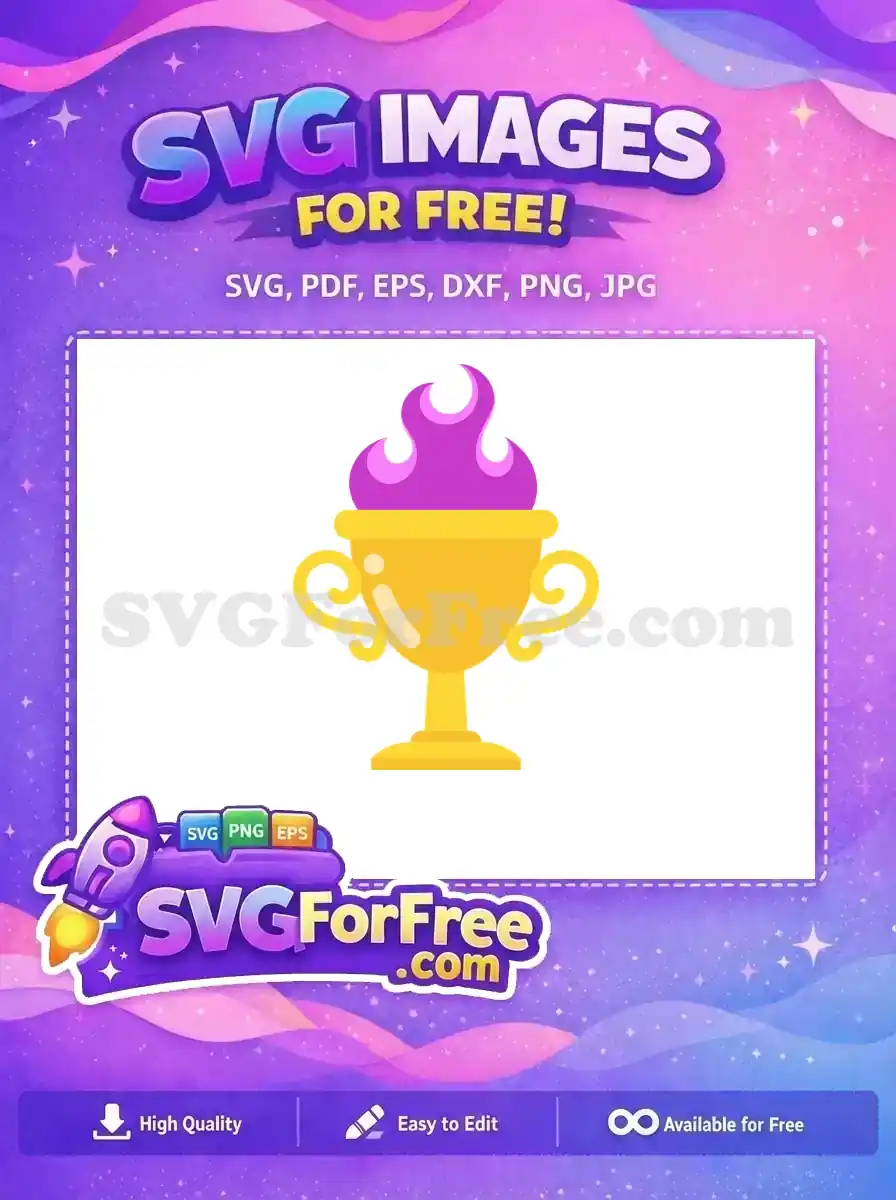 Free Golden Goblet Free Purple Flame Harry Potter Free SVG