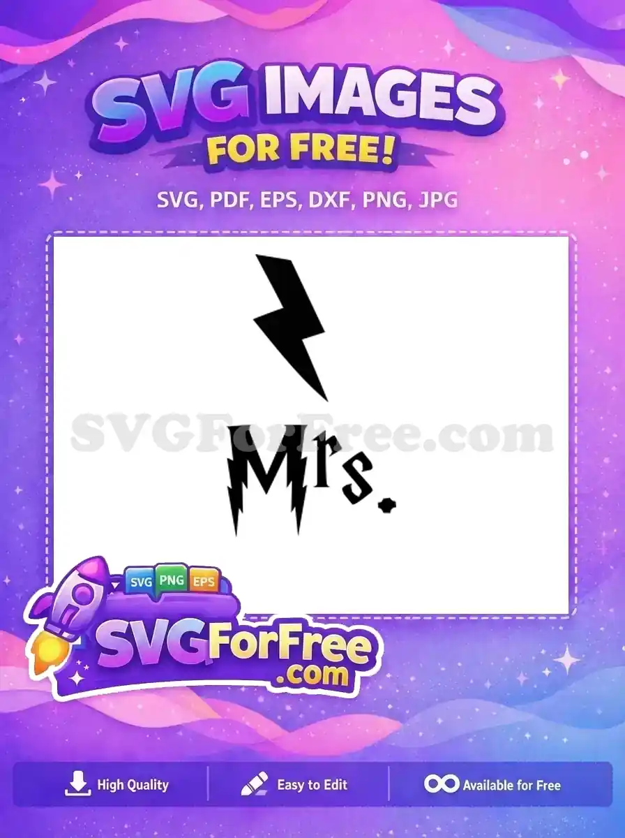 Free Lightning Bolt Free Mrs Harry Potter Free SVG 2