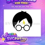 Free Black Hair Free Round Glasses Harry Potter Free SVG 1 - Instant Download
