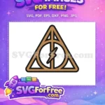 Free Brown Deathly Hallows Free Lightning Bolt Harry Potter Free SVG - Instant Download