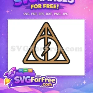 Free Brown Deathly Hallows Free Lightning Bolt Harry Potter Free SVG