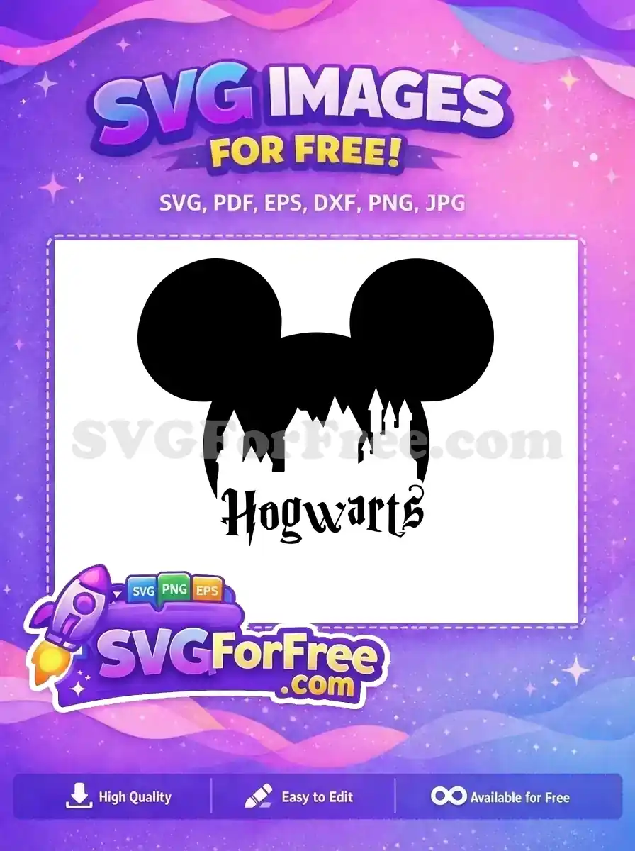Free Mickey Mouse Ears Free Hogwarts Castle Harry Potter Free SVG