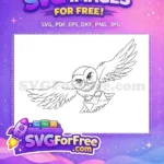 Free Flying Owl Holding Letter Free Harry Potter Movie Free SVG - Instant Download