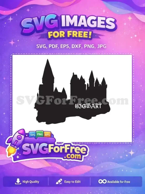 Free Hogwarts Castle Silhouette Free Magical School Harry Potter Free SVG 1