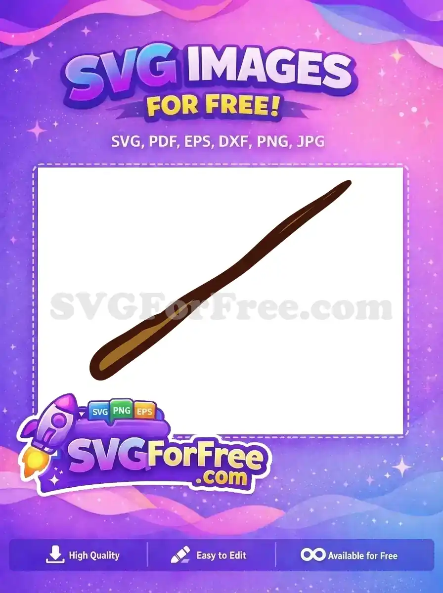 Free Brown Wooden Wand Free Wizarding World Harry Potter Free SVG