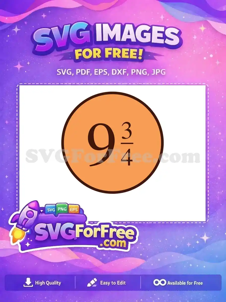 Free Platform Number Free Nine and Three Quarters Harry Potter Free SVG