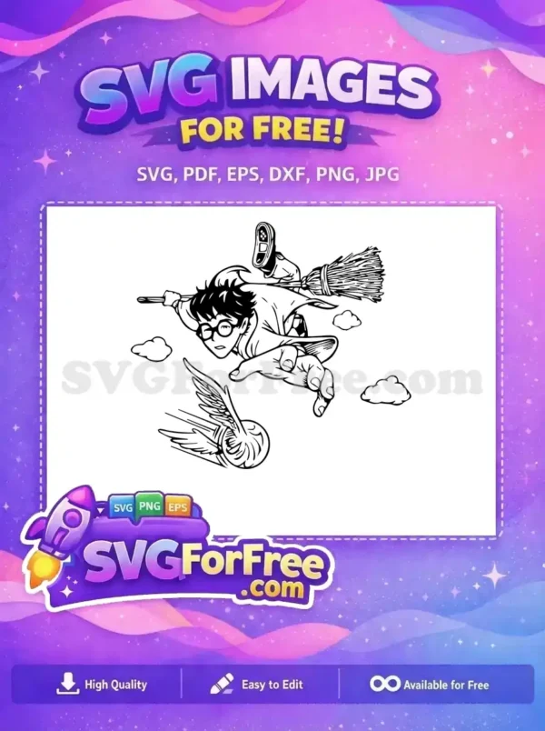Free Flying Broomstick Free Quidditch Ball Harry Potter Free SVG