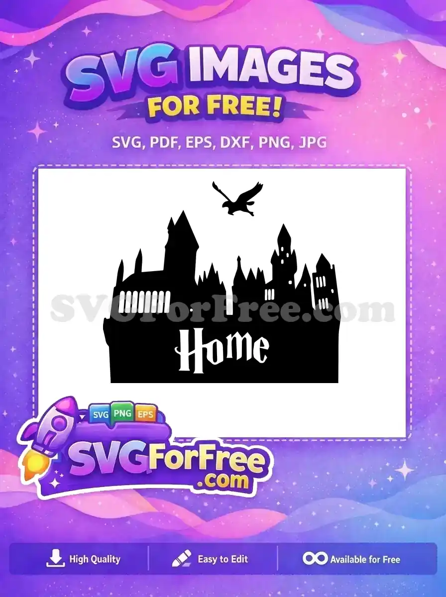 Free Hogwarts Castle Silhouette Free Flying Eagle Harry Potter Free SVG