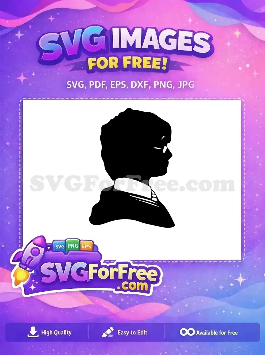 Free Silhouette Glasses Free Black Haired Harry Potter Free SVG