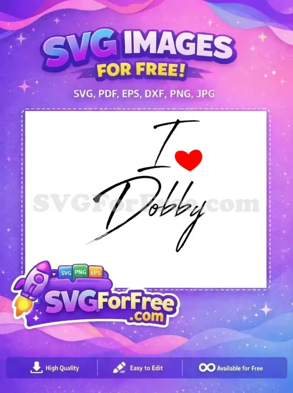 Free I Love Free Dobby Heart Harry Potter Free SVG