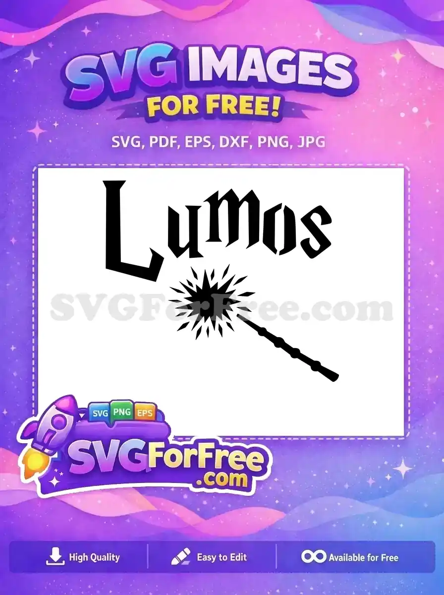 Free Lumos Spell Free Wand Spark Harry Potter Free SVG 1