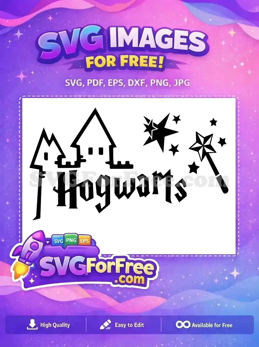 Free Hogwarts Castle Silhouette Free Magic Wand Harry Potter Free SVG