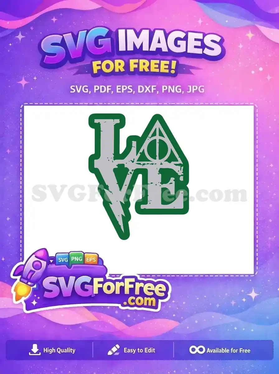 Free Slytherin Love Free Deathly Hallows Harry Potter Free SVG