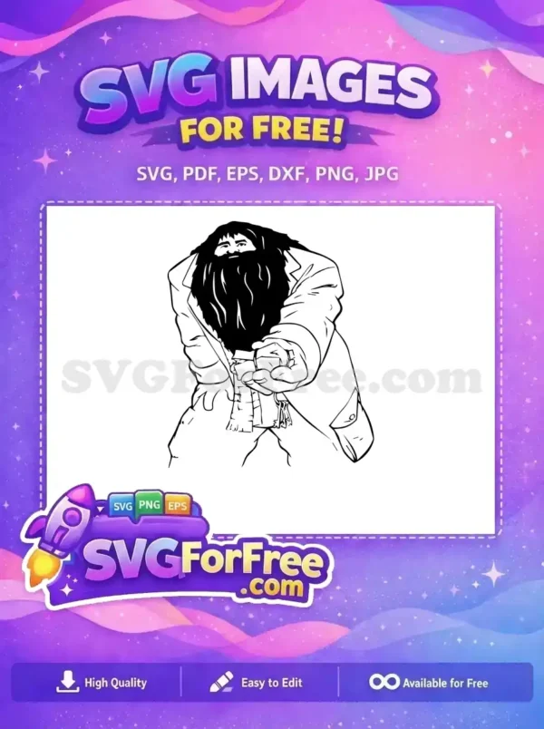 Free Hagrid Holding Wand Free Angry Expression Harry Potter Free SVG Free Hagrid Holding Wand Free Angry Expression Harry Potter Free SVG