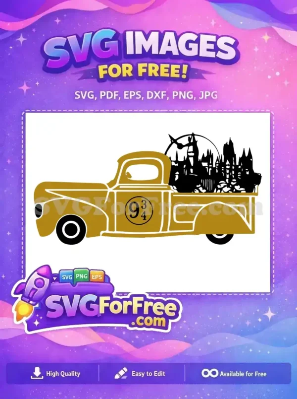 Free Golden Truck Free 9 3 4 Harry Potter Free SVG