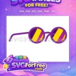 Free Purple Round Frame Free Yellow Lenses Harry Potter Free SVG - Instant Download
