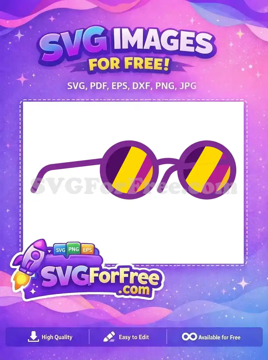 Free Purple Round Frame Free Yellow Lenses Harry Potter Free SVG
