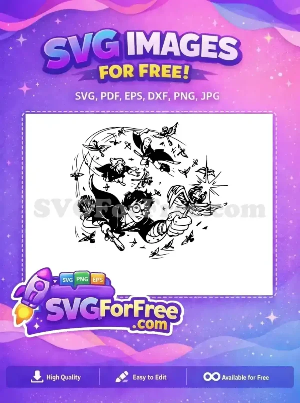 Free Harry Potter Flying Free Characters Harry Potter Free SVG