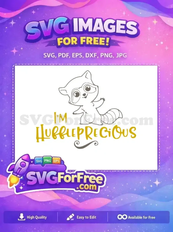Free Hubble Precious Raccoon Free Cute Animal Design Free SVG