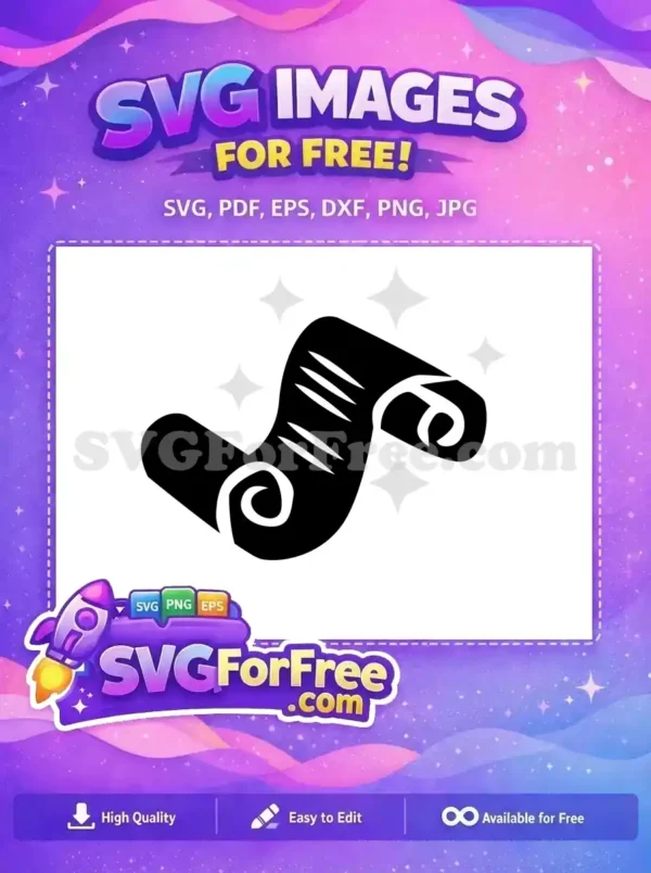 Free Black Scroll Free White Lines Harry Potter Free SVG