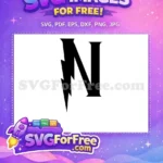 Free Letter N Free Lightning Harry Potter Free SVG - Instant Download