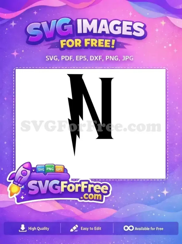 Free Letter N Free Lightning Harry Potter Free SVG