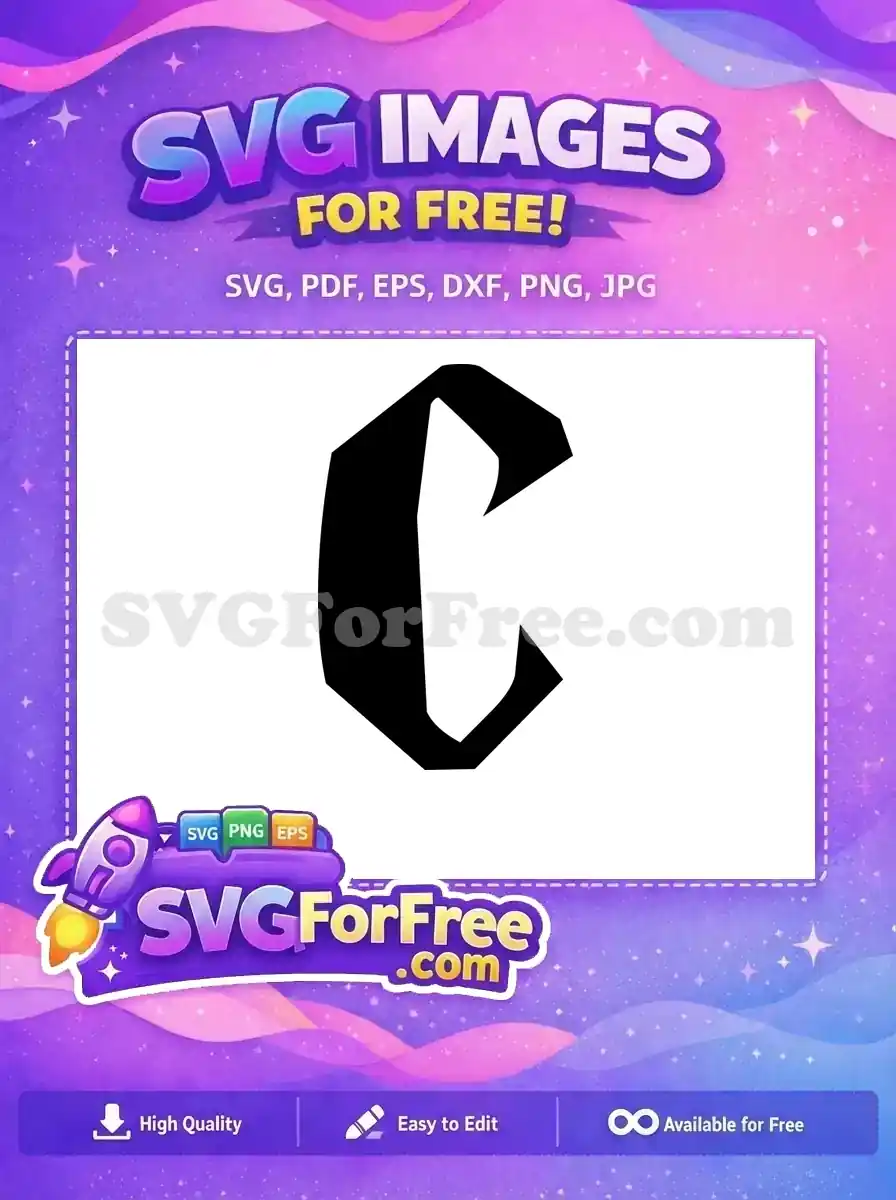 Free C Letter Free Black Initial Harry Potter Free SVG