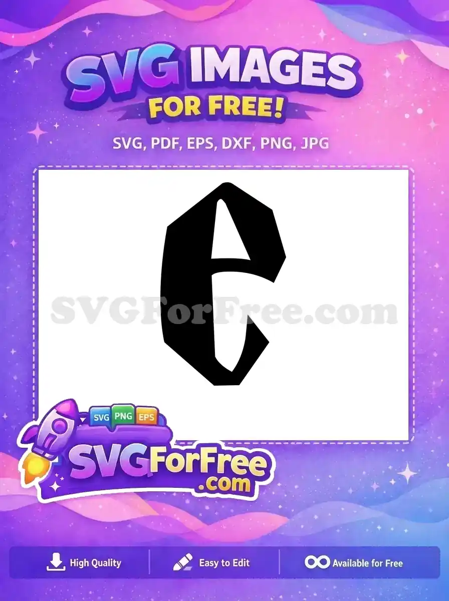 Free Letter C Free Black Initial Harry Potter Free SVG 1