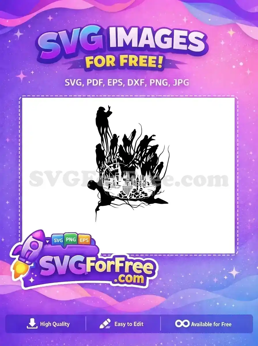 Free Dementor Silhouette Free Hogwarts Castle Harry Potter Free SVG 3