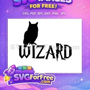 Free Black Owl Free Wizard Text Harry Potter Free SVG