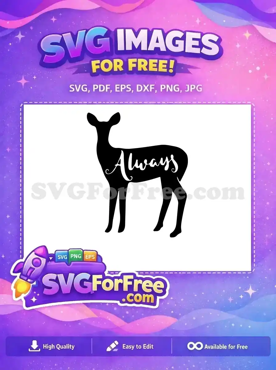 Free Doe Silhouette Free Always Quote Harry Potter Free SVG 2