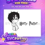 Free Chibi Glasses Free Scarfed Chibi Harry Potter Free SVG - Instant Download