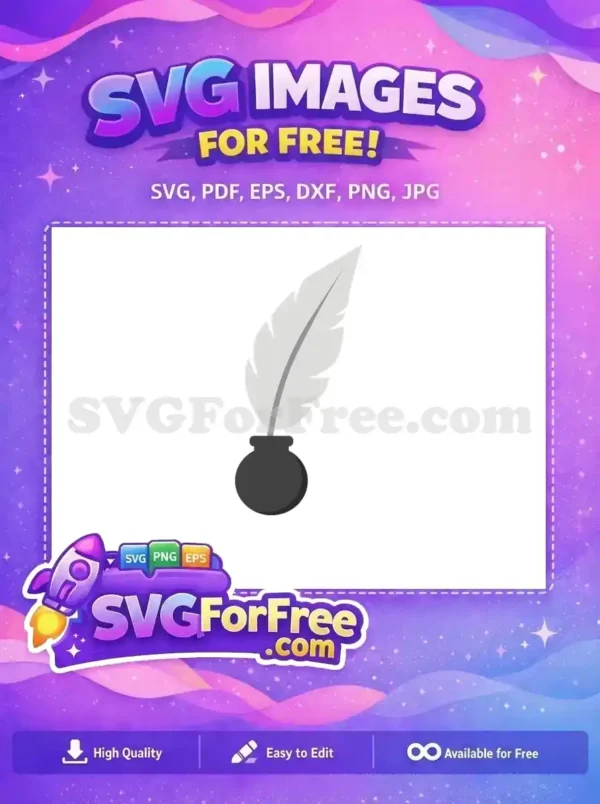 Free Gray Quill Free Inkwell Harry Potter Free SVG