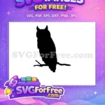 Free Hedwig Silhouette Free Owl on Branch Harry Potter Free SVG - Instant Download