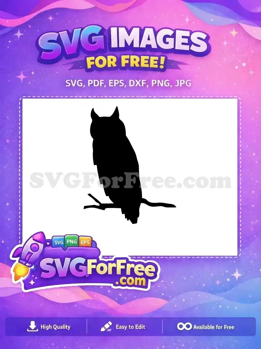 Free Hedwig Silhouette Free Owl on Branch Harry Potter Free SVG