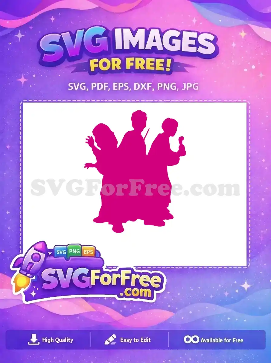 Free Trio Silhouette Free Wand Microphone Harry Potter Free SVG