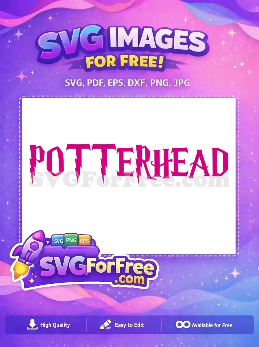 Free Magenta Potterhead Text Free Lightning Harry Potter Free SVG