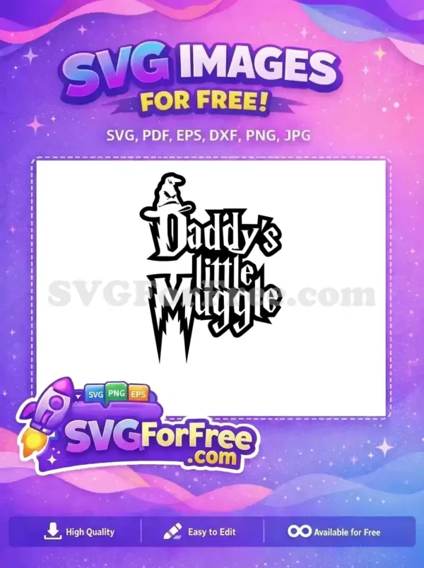 Free Sorting Hat Free Daddy's Little Muggle Harry Potter Free SVG 3