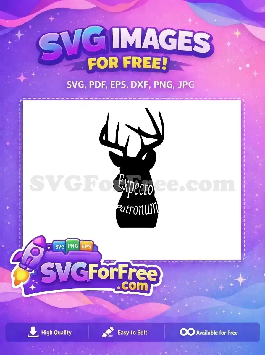 Free Stag Antlers Free Expecto Patronum Harry Potter Free SVG