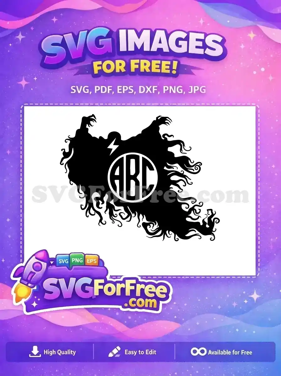 Free Dementor Silhouette Free Monogram Initial Harry Potter Free SVG