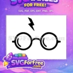 Free Round Glasses Free Lightning Scar Harry Potter Free SVG 34 - Instant Download
