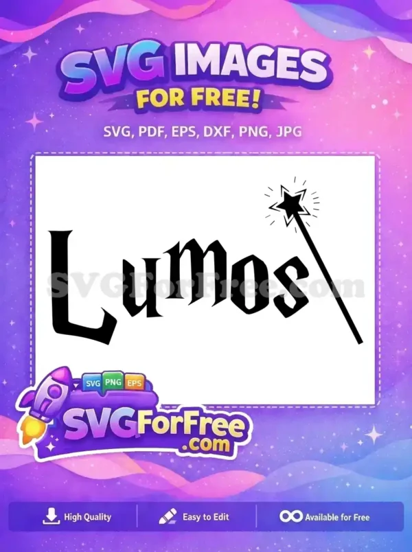 Free Lumos Spell Free Wand Star Harry Potter Free SVG 2