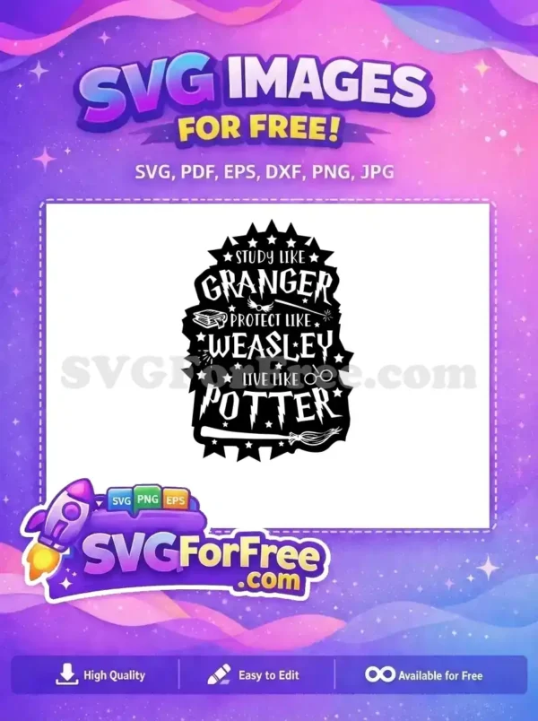Free Study Granger Free Protect Weasley Harry Potter Free SVG 2