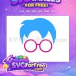 Free Blue Hair Free Pink Glasses Harry Potter Free SVG - Instant Download