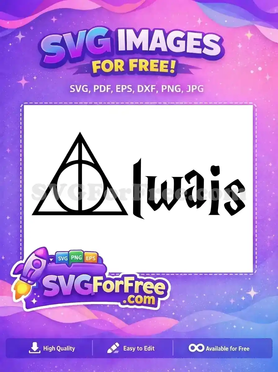 Free Deathly Hallows Symbol Free Always Quote Harry Potter Free SVG 2