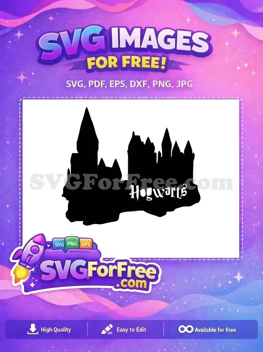 Free Hogwarts Silhouette Free Castle View Harry Potter Free SVG